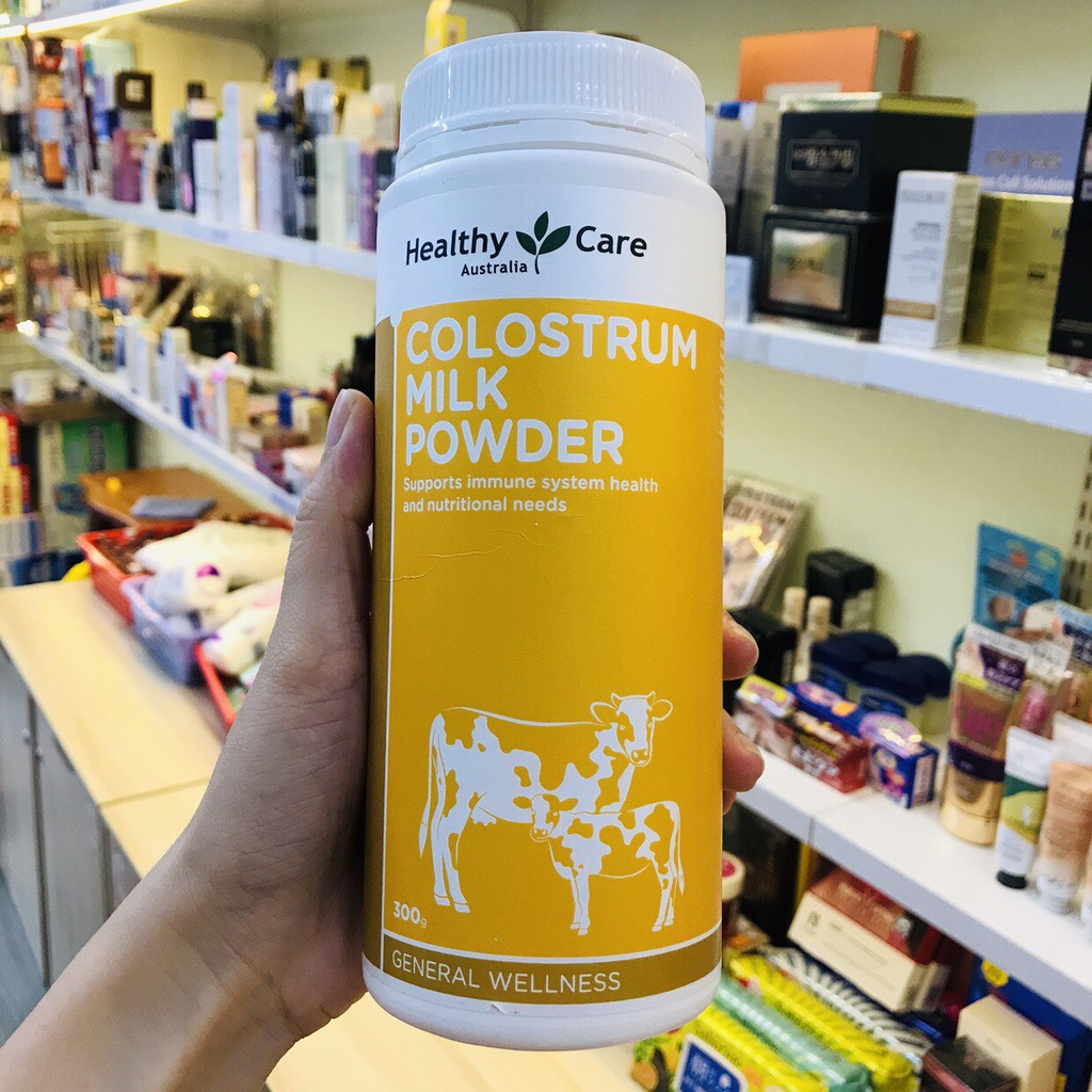 [qtmn] -  (Tem đỏ Chemist) Sữa non Colostrum Milk Powder Healthy Care, dạng bột, 300g