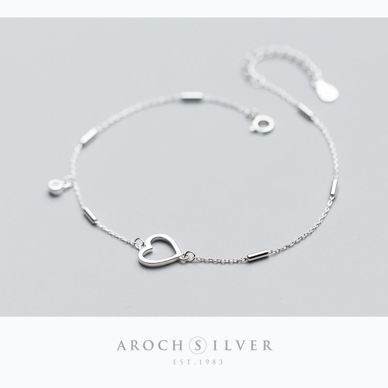 Lắc Chân Mạ Bạc 925 Đính Đá Hình Trái Tim Xinh Xắn S2348 | BigBuy360 - bigbuy360.vn