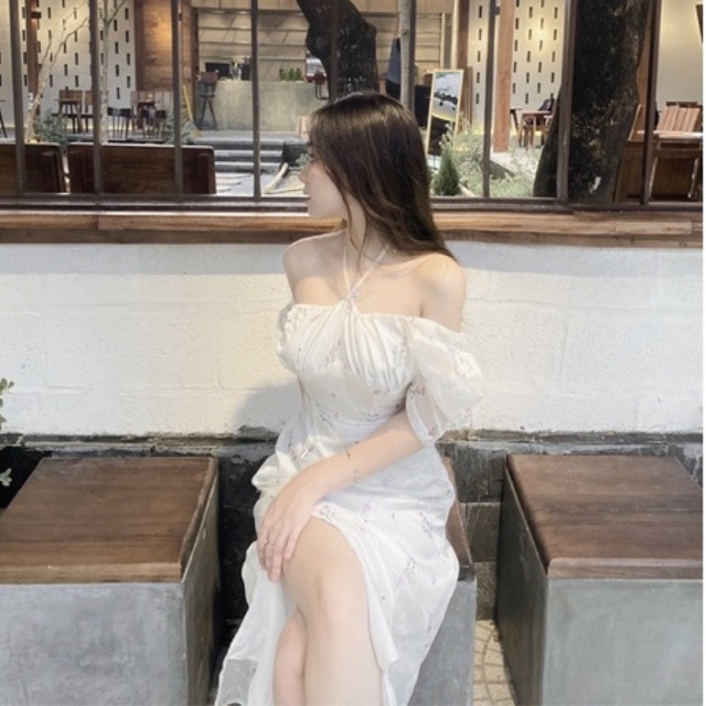 VÁY-ĐẦM LỤA XẺ TÀ HOA NHÍ HỒNG NHẸ NHÀNG CÔNG CHÚA  VÁY ĐI BIỂN