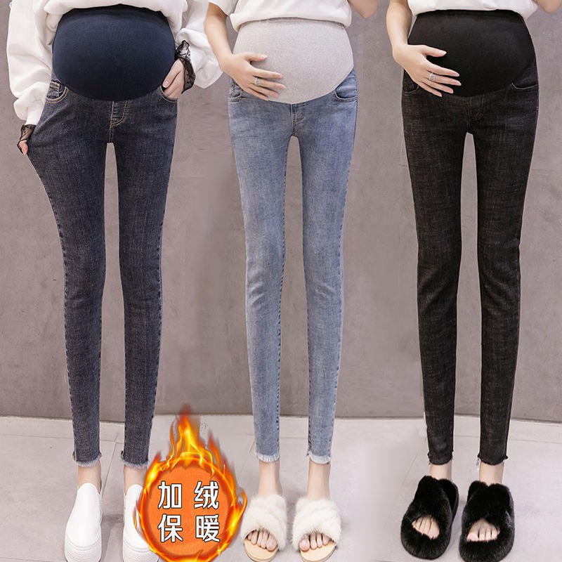 Quần Jeans Lưng Thun Co Dãn Thời Trang Cho Bà Bầu