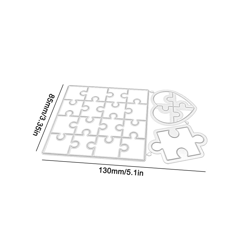 Khuôn Cắt Giấy Kim Loại Hình Mảnh Ghép Hình Trái Tim