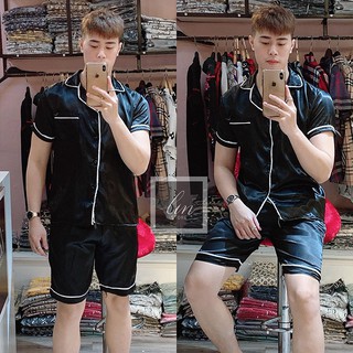 Bộ Ngủ Lụa Pijama Nam Màu Trơn Chất Lụa Satin Cực Đẹp