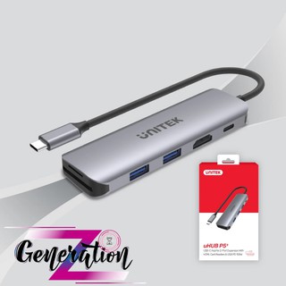 CÁP CHUYỂN TYPE-C RA 2 USB 3.0 + HDMI + TF/SD + PD UNITEK H1107D