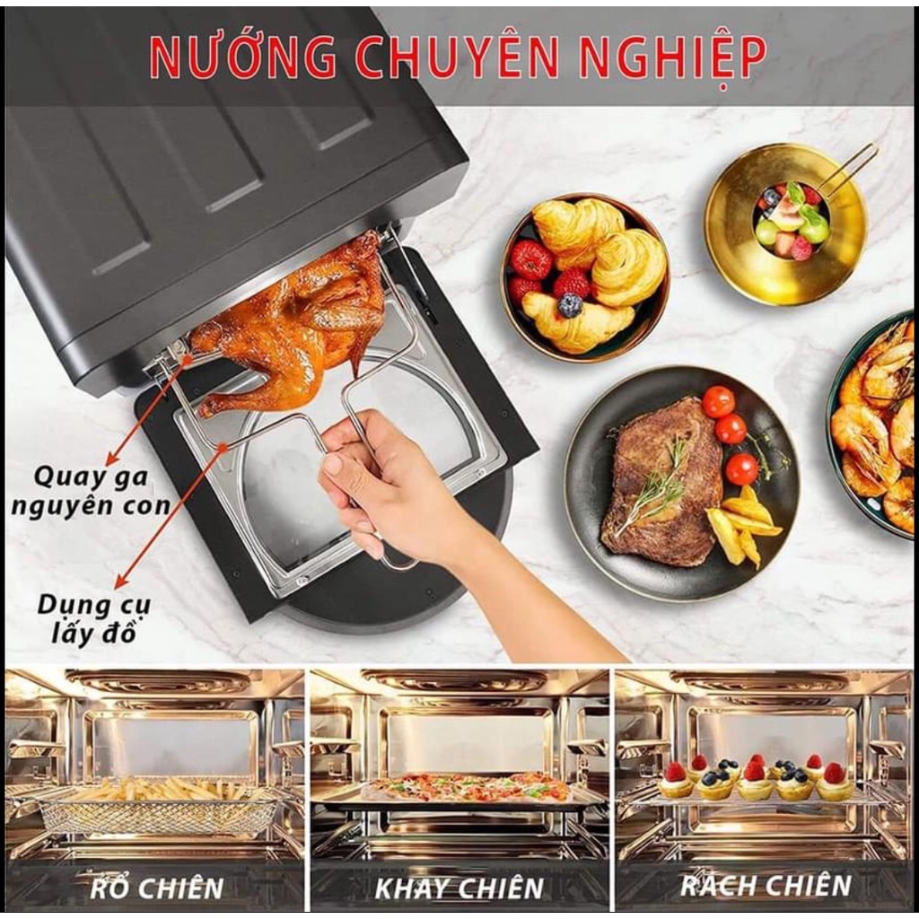 [Chính hãng 1 đổi 1 trong 7 ngày] Nồi chiên không dầu UNIE UE-999 15l lít- Tặng kẹp và xịt dầu- BH chính hãng 12 tháng