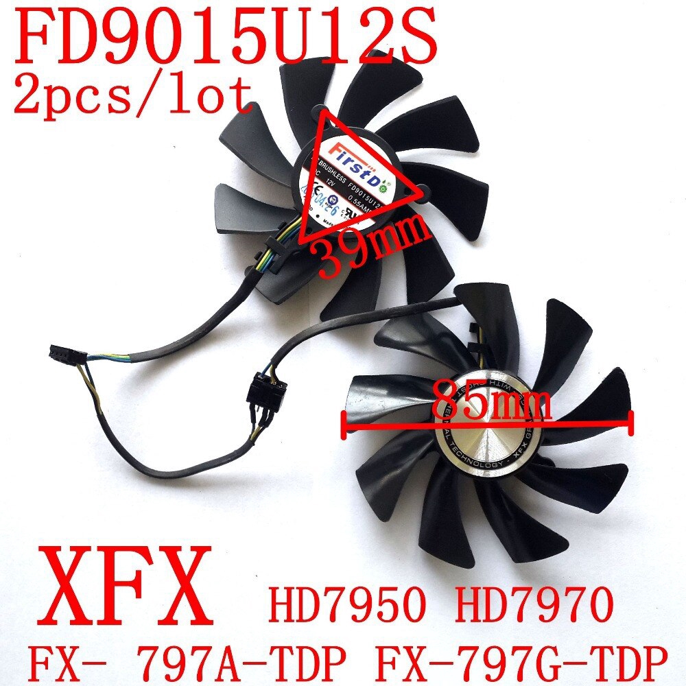 Set 2 Quạt Tản Nhiệt Fd9015u12s Dc12v 0.55a Cho Card Đồ Họa Xfx Hd7950 Hd7970 | BigBuy360 - bigbuy360.vn