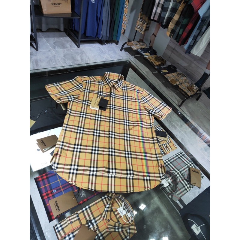 Áo sơ mi nam ngắn tay Burberry cao cấp nhập khẩu Auth new 2022