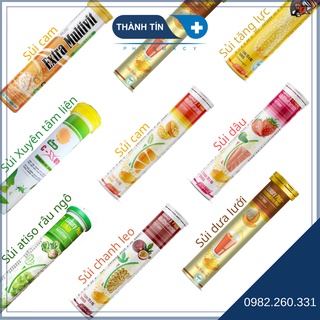 8 Vị C Sủi Bổ Sung Vitamin C, Sủi Atiso Râu Ngô, Sủi Dâu, Sủi Cam, Sủi Dưa Lưới, C Tăng Lực, Chanh, Xuyên Tâm Liên