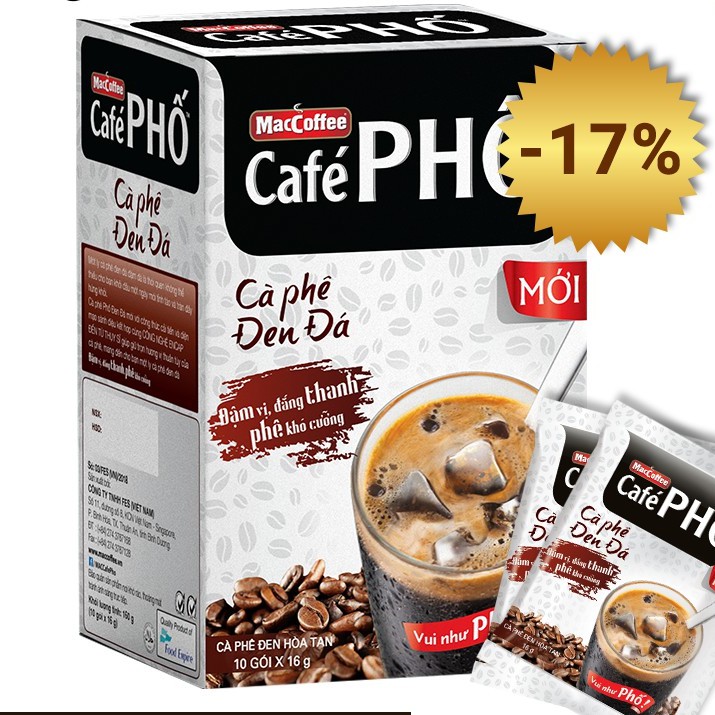 MacCoffee Café Phố Đen Đá 160g