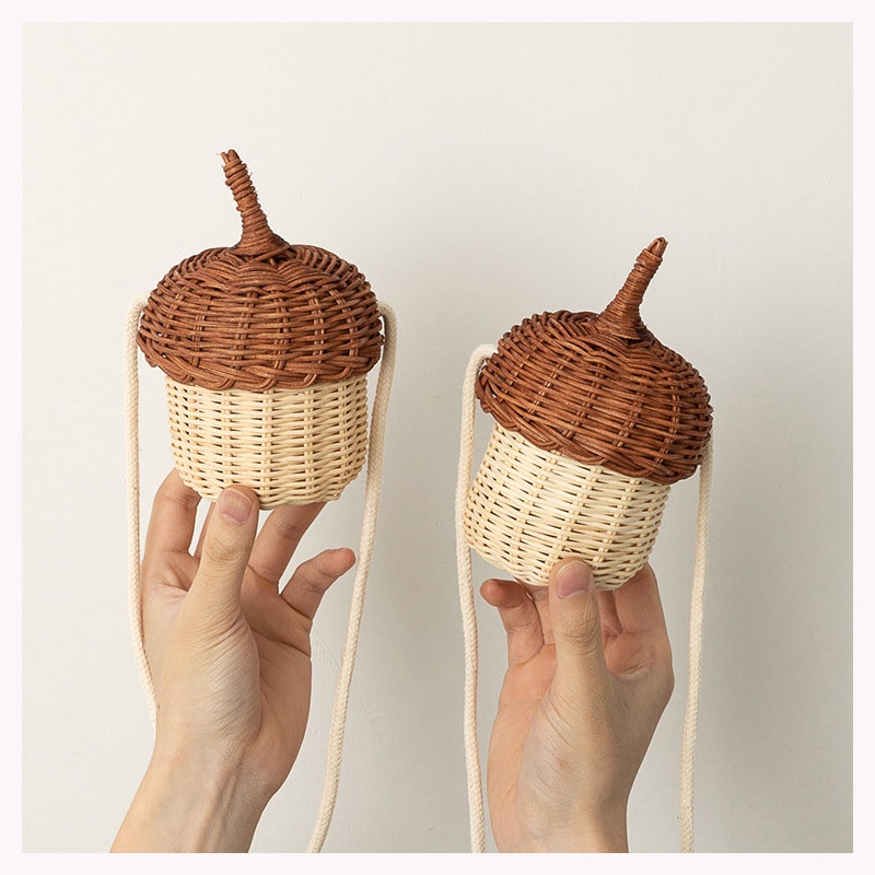 Túi Mây Quả Sồi Nắp Nâu Cho Bé Trai Bé Gái - Shop Phụ Kiện Trẻ Em Phong Cách Hàn Quốc Moy Kids