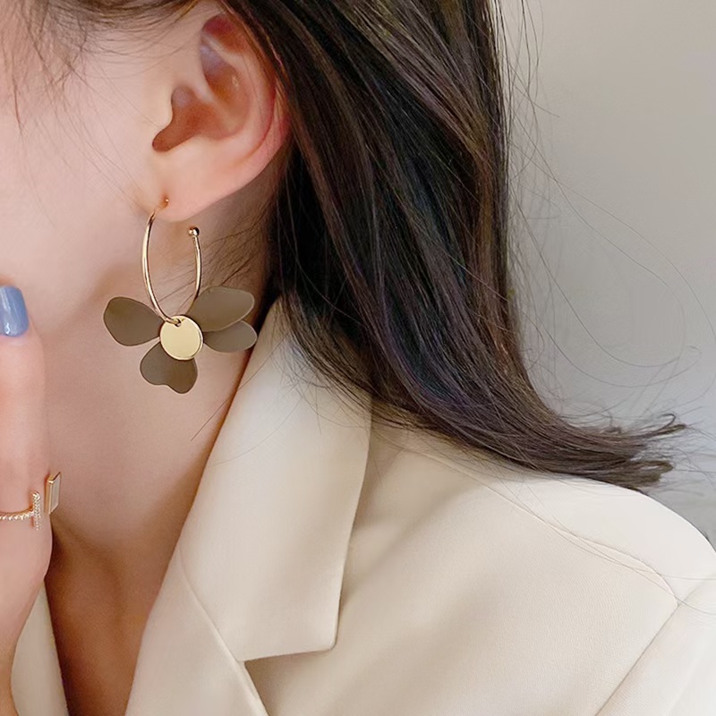 Bông Tai Dáng Dài Bằng Bạc 925 Hình Cánh Hoa Phong Cách Hàn Quốc Thời Trang Xuân Hè Mới Cho Nữ