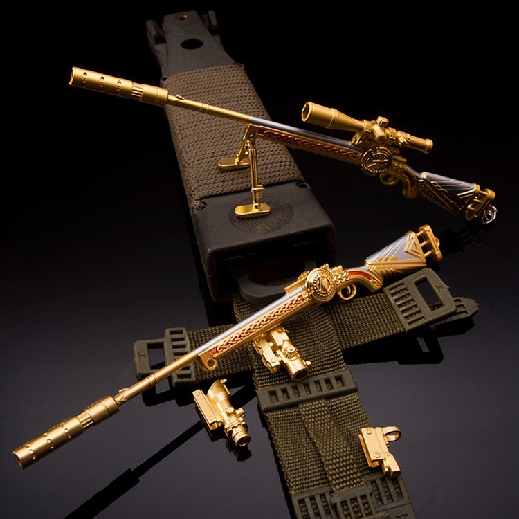Mô hình M24 Full GOLD 4 scope (tháo lắp phụ kiện) 25cm - Tặng kèm kệ trưng bày