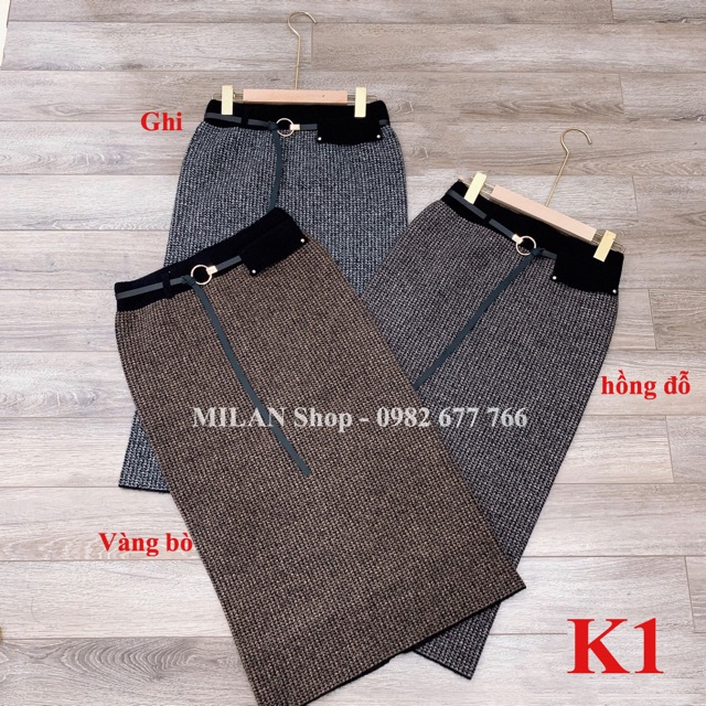 Chân váy len dài kèm đai sang chảnh 2 kiểu hot | BigBuy360 - bigbuy360.vn