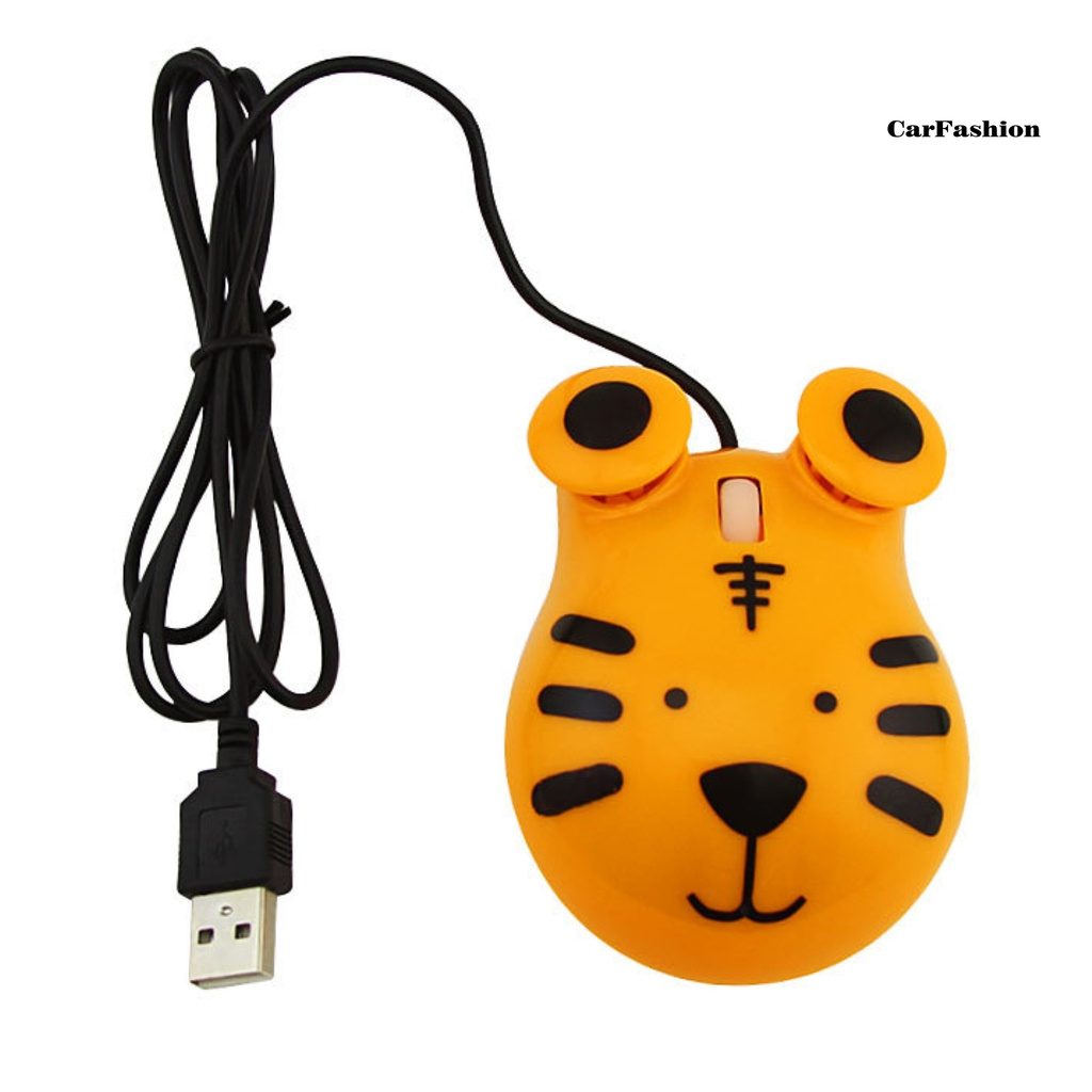 CDNP_Kids Adults Wired Computer Mini Cute Cartoon Tiger Design 3D Mouse for Laptop PC