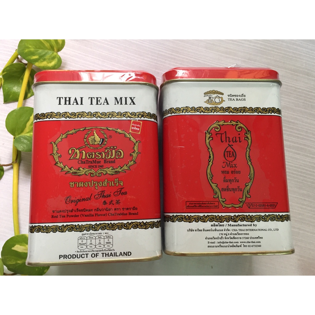 Trà thái xanh trà thái đỏ hộp thiếc, gói trà thái xanh Thái Lan