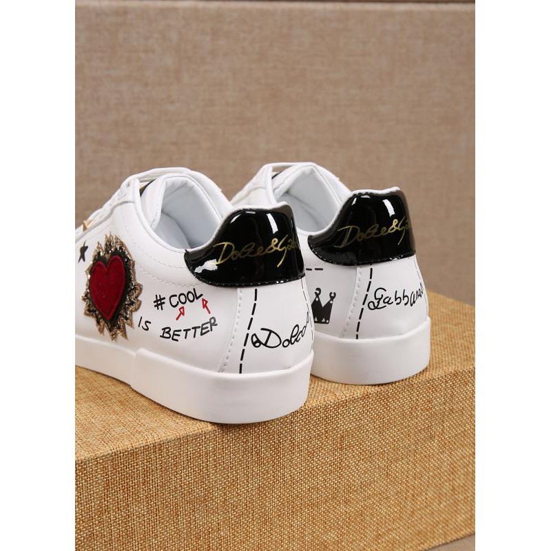 Giày sneakers nam da thật Dolce & Gabbana D&G thiết kế họa tiết trẻ trung, thú vị và sang tạo mang đến phong cách mới