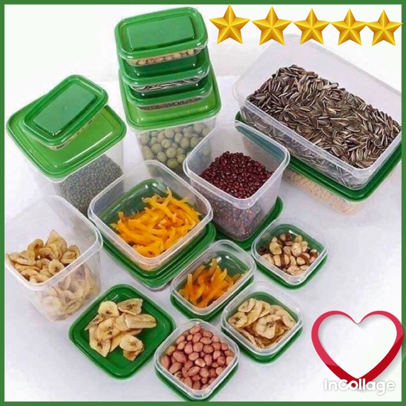 Bộ hộp 17 món IKEA - set 17 hộp nhựa cao cấp đựng thực phẩm bảo quản tủ lạnh