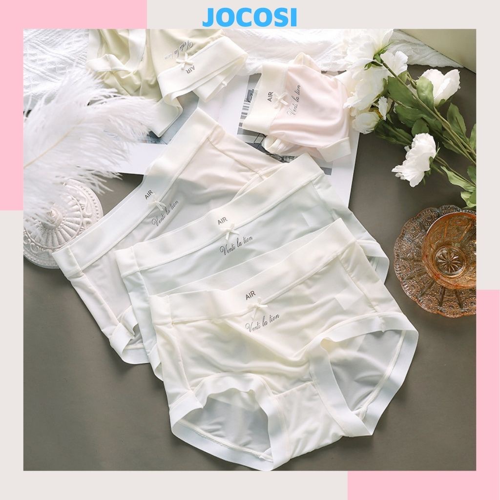 Quần lót nữ lụa băng siêu mỏng thun lạnh mềm mại thoáng mát, Quần chíp nữ đính nơ gợi cảm sexy JOCOSI L130