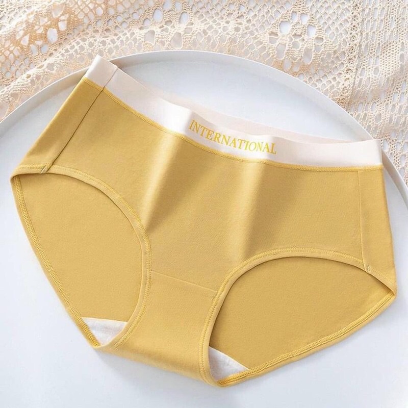 Quần Lót Nữ Cotton Cạp Su Viền Chữ Kháng Khuẩn Siêu Sịn 8858