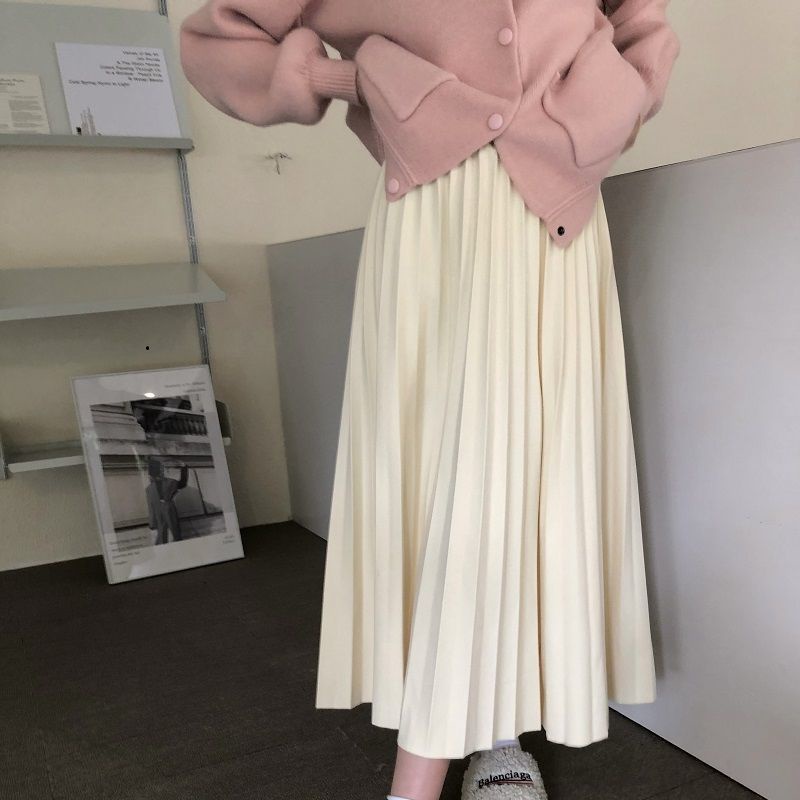 Chân Váy Xếp Li Lưng Thun Thời Trang Hàn Quốc Màu Sắc