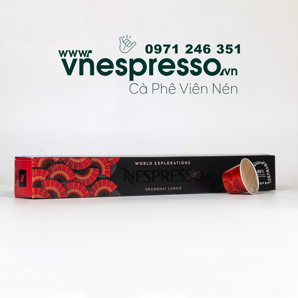 Viên nén cà phê Nespresso dòng LUNGO - Nespresso World Explorations - Định dạng dài - Hộp 10 viên