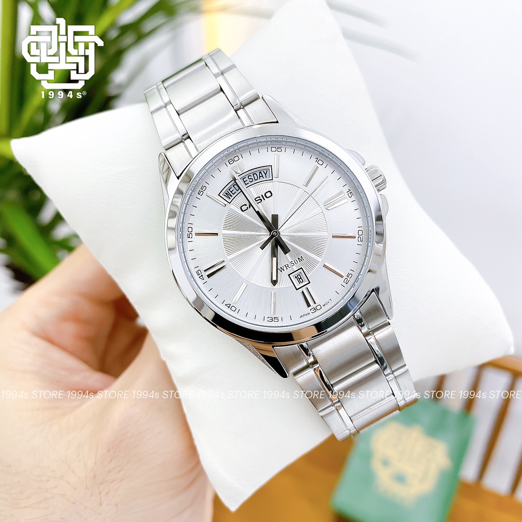 Đồng hồ nam Casio MTP-1381D-7A dây thép không gỉ, chống nước 50m, size 39.9mm, hàng chính hãng