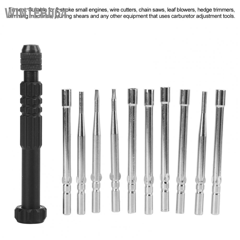 Winter064 11pcs Carburetor Adjustment Tool Carb Screwdriver Kit for Wire Cutter Chain Saw Trimmer