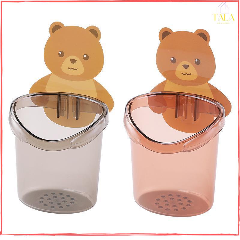 Cốc Gấu Cute Đựng Bàn Chải Kem Đánh Răng Dán Tường Đa Năng