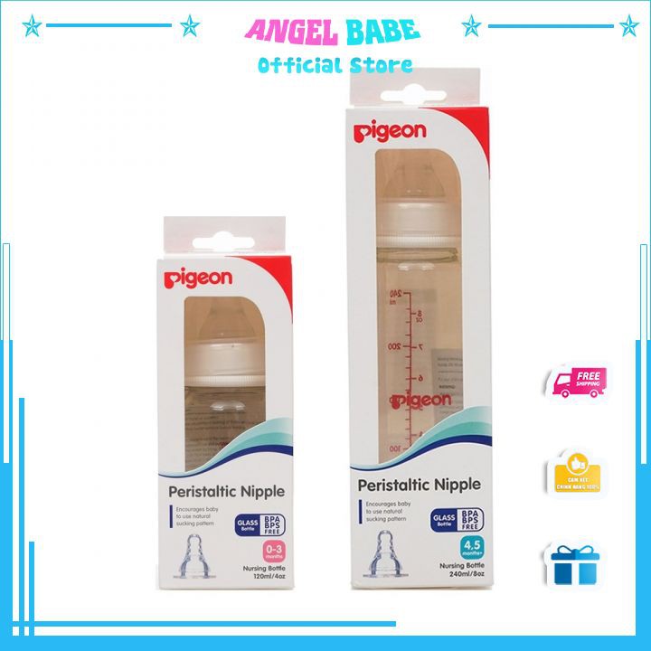 Bình sữa thuỷ tinh Pigeon 120ml/240ml