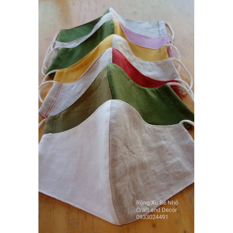 Combo khẩu trang linen hai màu- Linen facemask | BigBuy360 - bigbuy360.vn