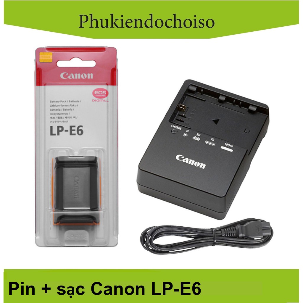 Bộ pin sạc thay thế 1 Pin 1 Sạc máy ảnh Canon LP-E6