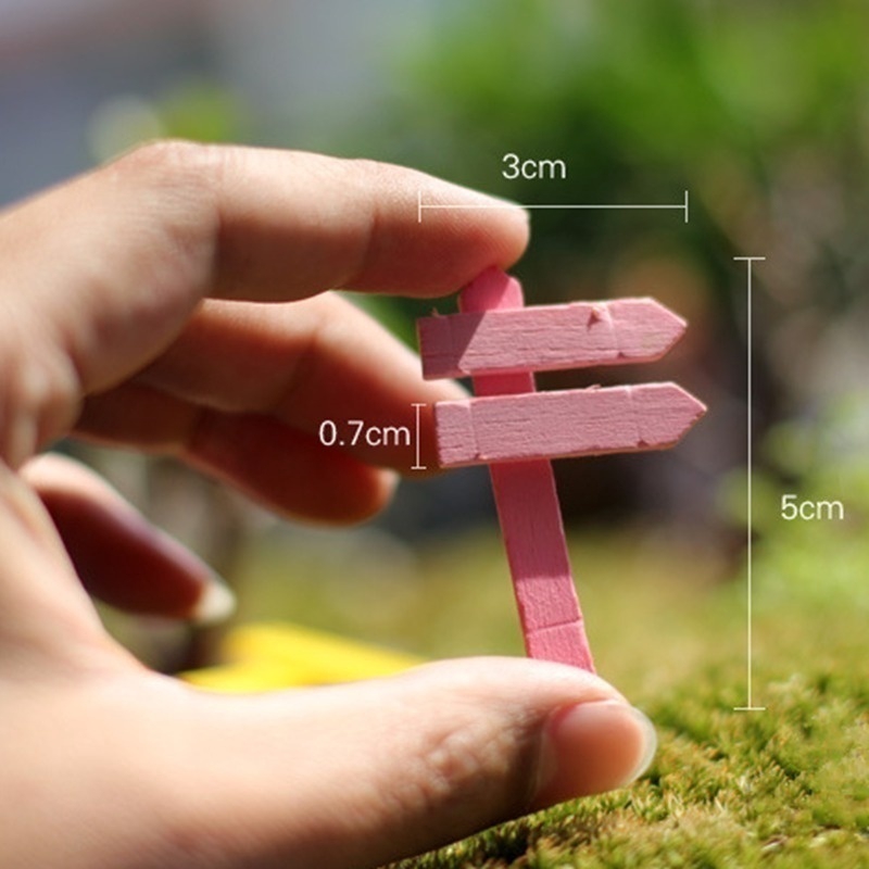 Set 10 biển chỉ dẫn gỗ trang trí tiểu cảnh sân vườn