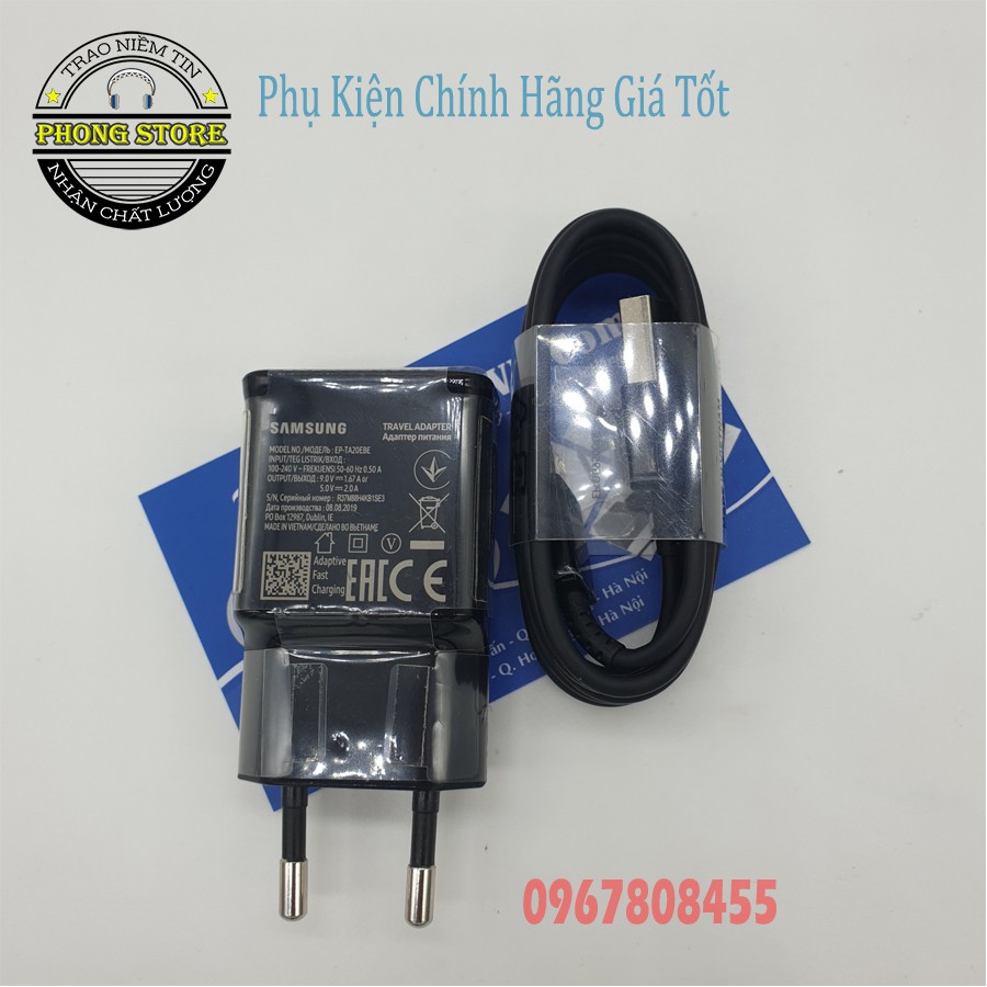 Bộ sạc nhanh samsung, dây cáp sạc type c Quick Charge 2.0 dùng cho điện thoại S8 S9 S10 - phong store