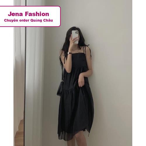 VÁY 2 DÂY BUỘC NƠ VAI SIÊU XINH ULZZANG HÀN QUỐC Loại -Jena Fashion