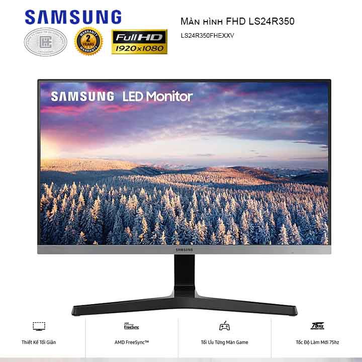 Màn hình máy tính Samsung LS24R350FHEXXV 24inch FullHD 5ms 75Hz AMD FreeSync - Hàng Chính Hãng