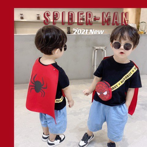 Áo phông bé trai LOBY kiểu áo choàng Spider man A0202063 (8 tháng - 5 tuổi)