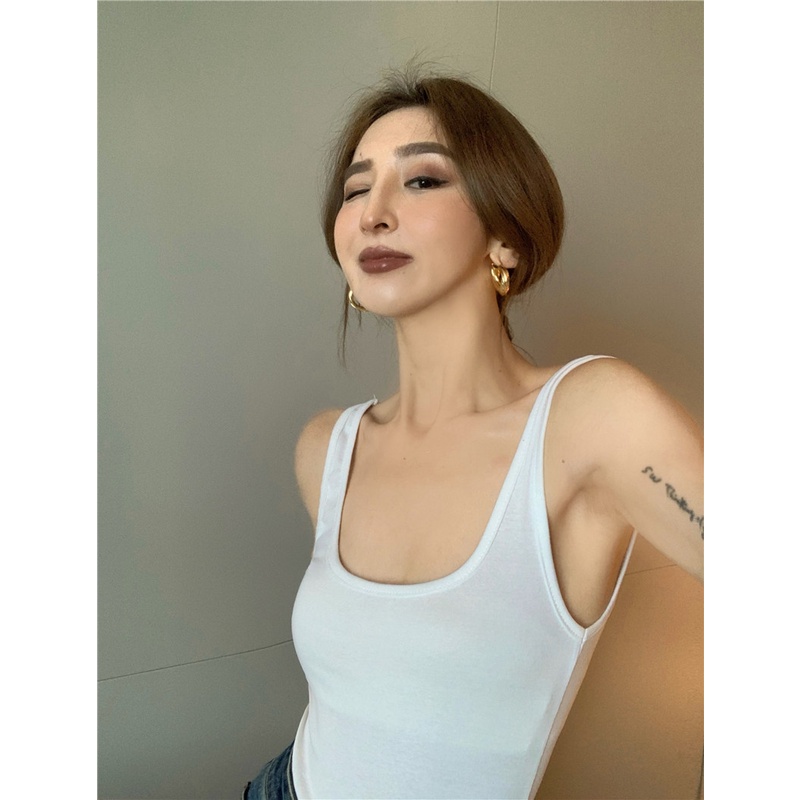 LALISAS Áo Hai Dây Dáng Ôm Co Giãn Thời Trang Hàn Quốc