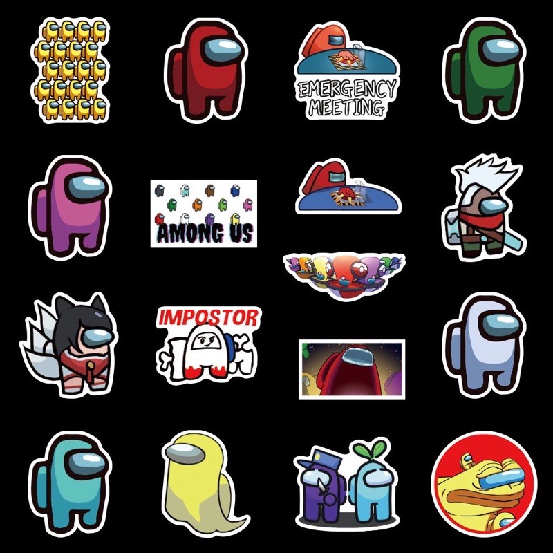 10 Sticker dán Amongus cắt sẵn