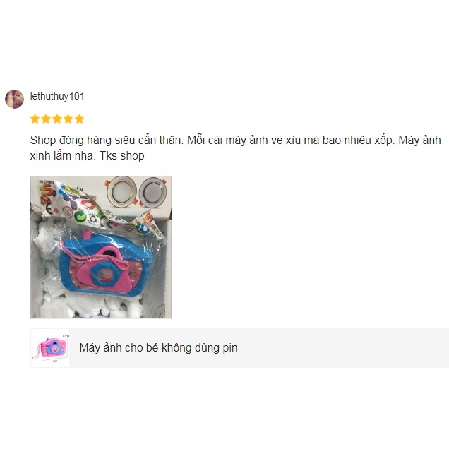 Máy ảnh cho bé không dùng pin hình heo peppa