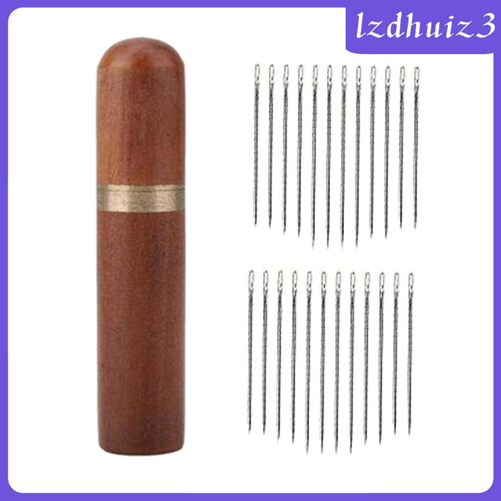 Hộp Đựng Kim Thêu Bằng Gỗ Kèm 24 Kim Tự Xỏ Chỉ Tiện Dụng
