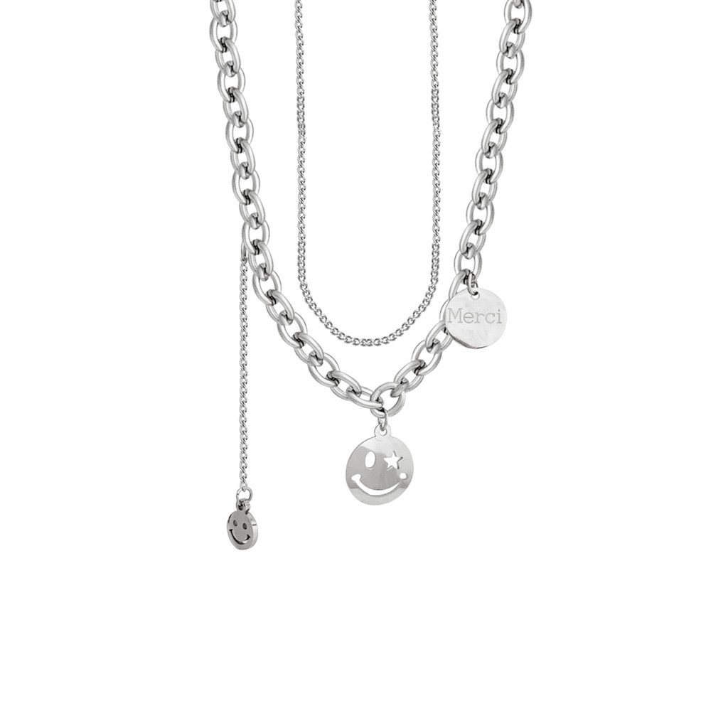 vòng cổ Chất Liệu Thép Titan Hình Mặt Cười C139