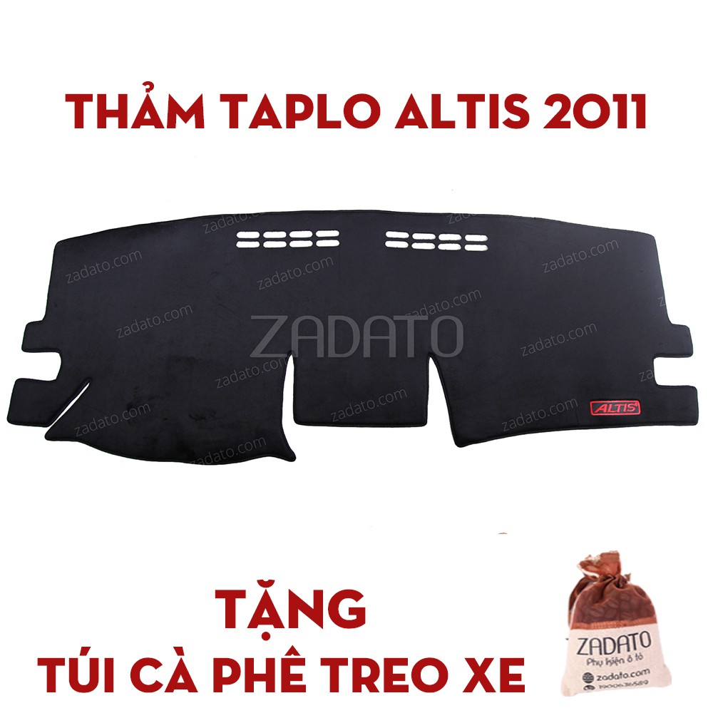 Thảm Taplo Toyota Corolla Altis - Thảm Chống Nóng Taplo Lông Cừu - TẶNG: Túi Cafe Treo Xe