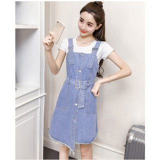 Yếm Jean Nữ Thắt Eo Lệch Tà Duyên Dáng