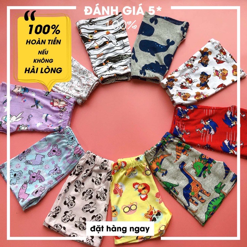 [RẺ NHẤT- CHẤT XIN NHẤT SHOPEE] Quần chục đùi bé trai bé gái chất cotton xuất dư mềm mịn size 7-17kg