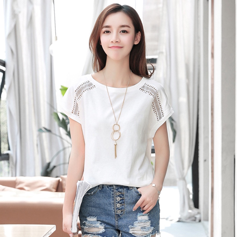 Áo Thun Cánh Dơi Ngắn Tay Màu Trơn Cỡ Lớn Thời Trang Mùa Hè 2022 Mới Cho Nữ