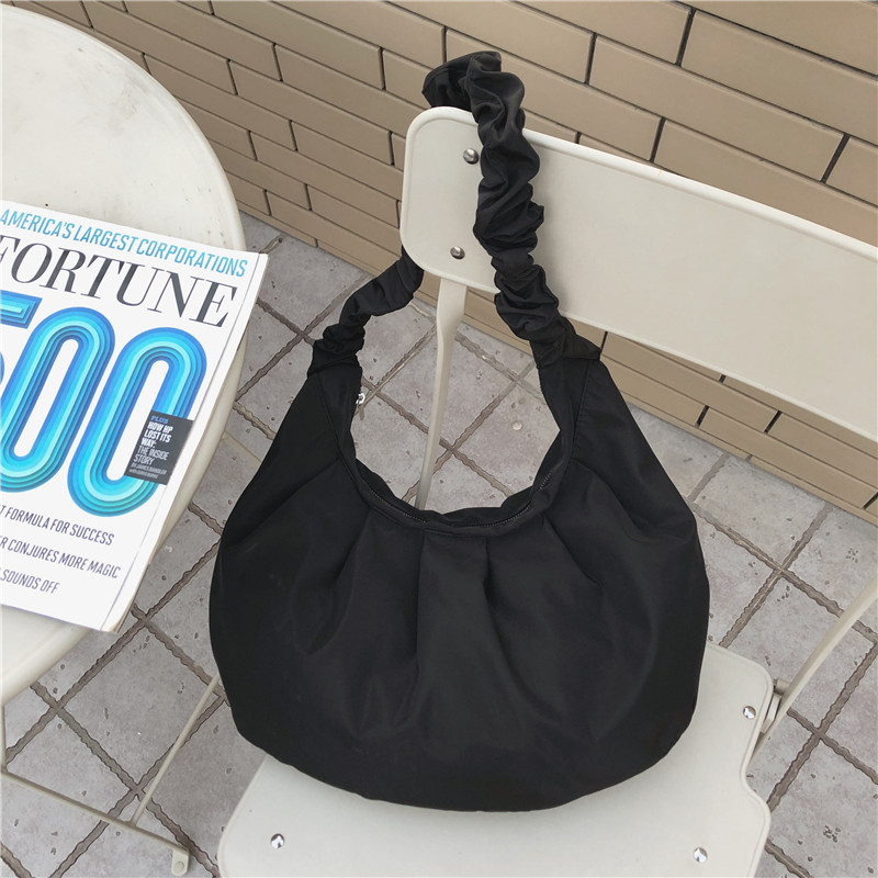 Túi Đeo Vai Bằng Nylon Canvas Cỡ Lớn Thiết Kế Xếp Ly Dành Cho Nữ IELGY