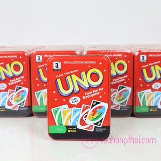 Bộ bài uno classic hộp thiếc 108 lá - phiên bản đặc biệt special edition card game, giấy bìa cứng cao cấp