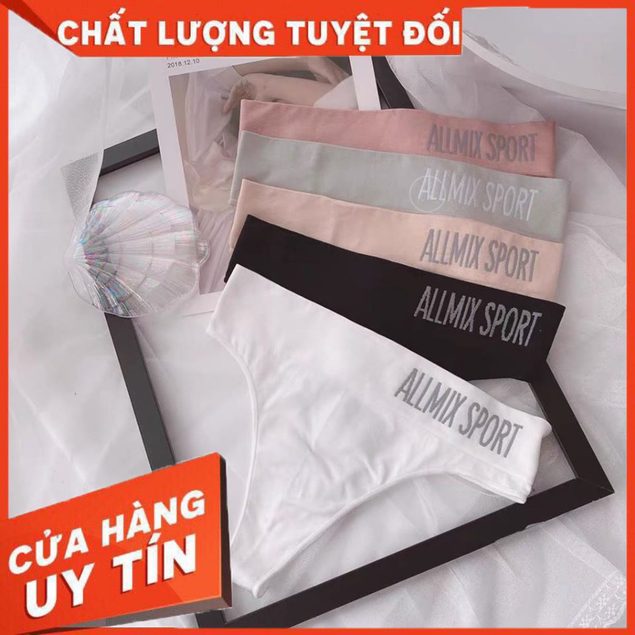Quần lót lọt khe nữ sexy (Giá Rẻ Hủy Diệt) Allmix Sport cotton thể thao cạp to - LK08