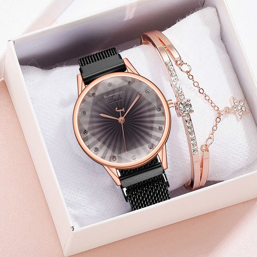 Đồng hồ đeo tay màu gradient phối khóa nam châm