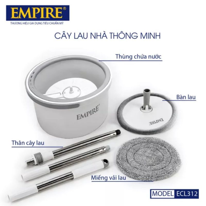 Bộ cây lau nhà xoay 360 Empire ELC312