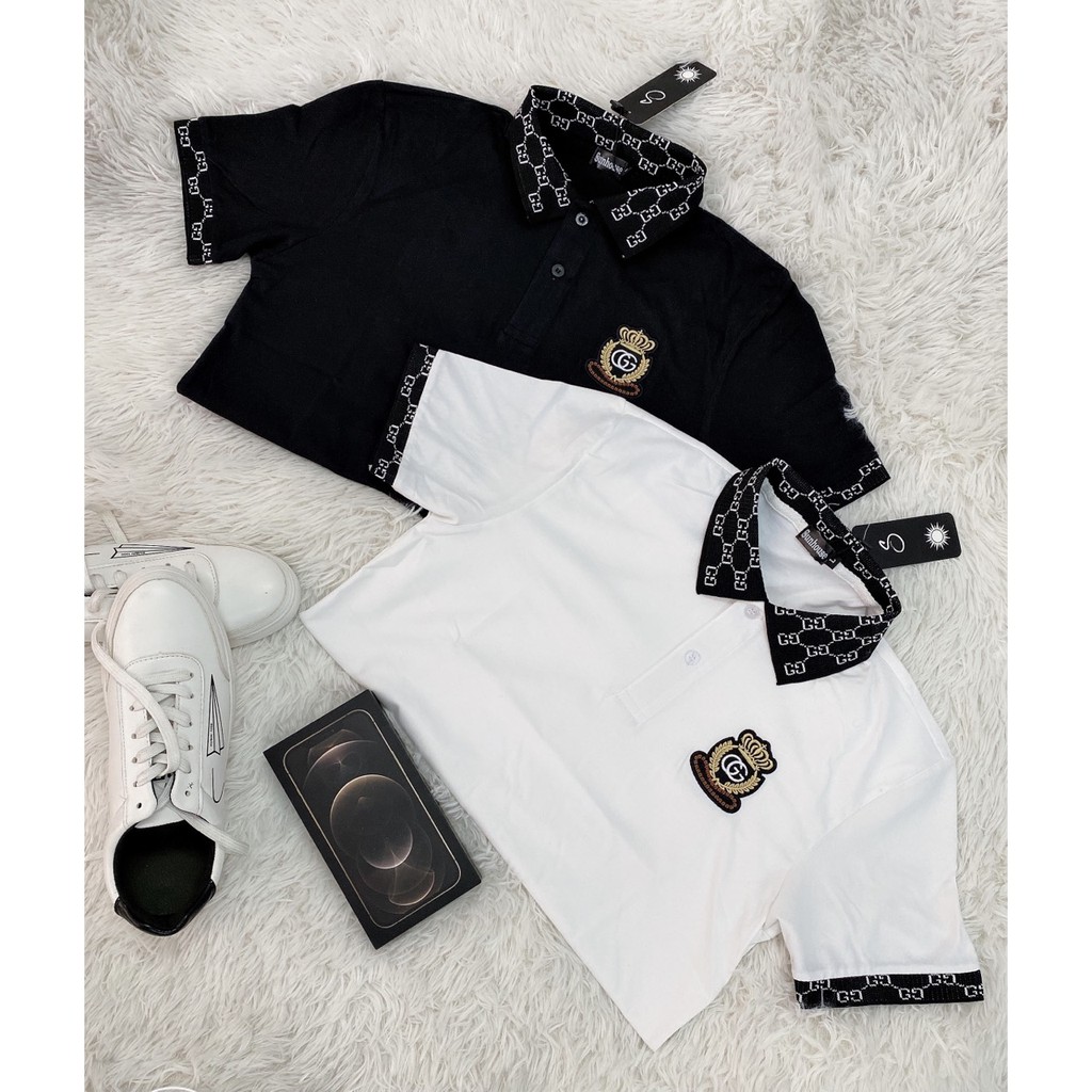 Áo thun nam cổ bẻ_áo thun nam cổ trụ thêu logo sắc nét ❤DN01❤ | BigBuy360 - bigbuy360.vn
